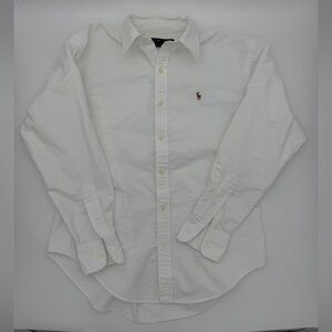 Polo Ralph Lauren White Oxford Button Down Shirt Classic Fit Long Sleeve Pony 6